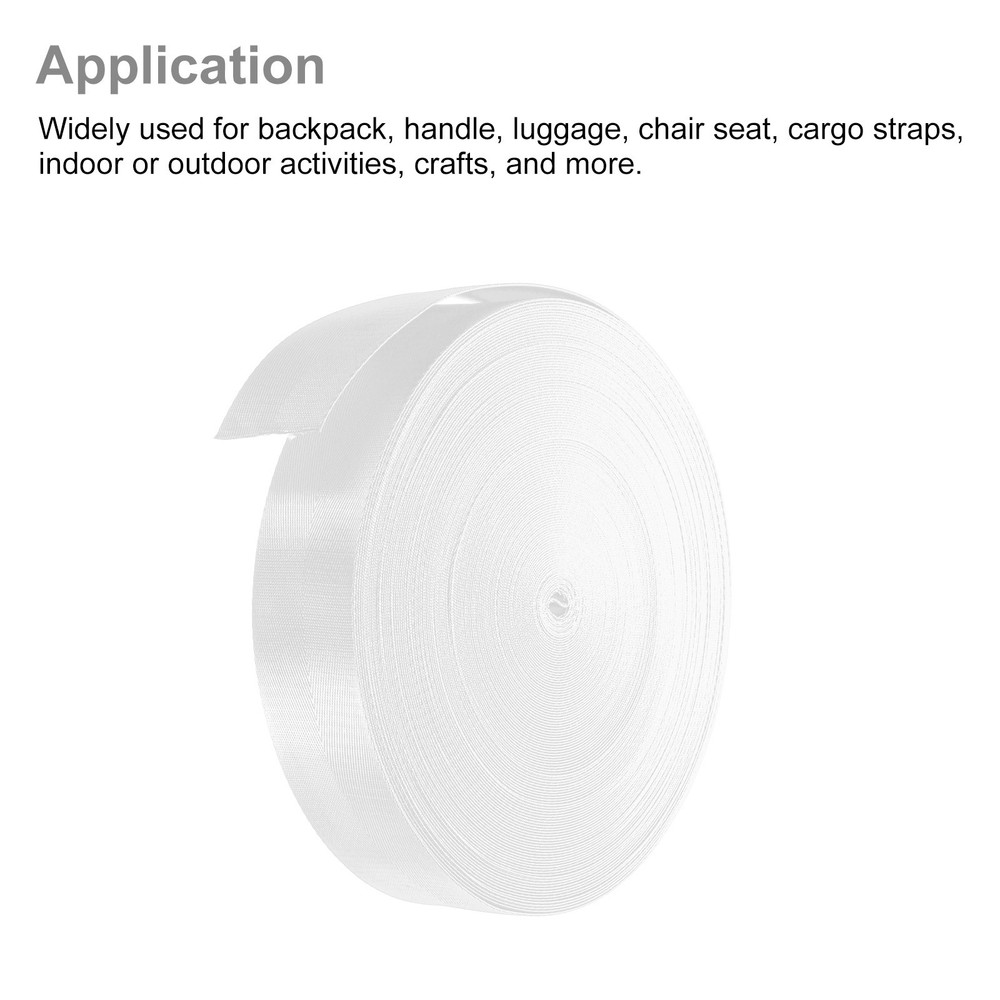 Flat Nylon Webbing Strap 2 Inch 50 Yards White for Backpack