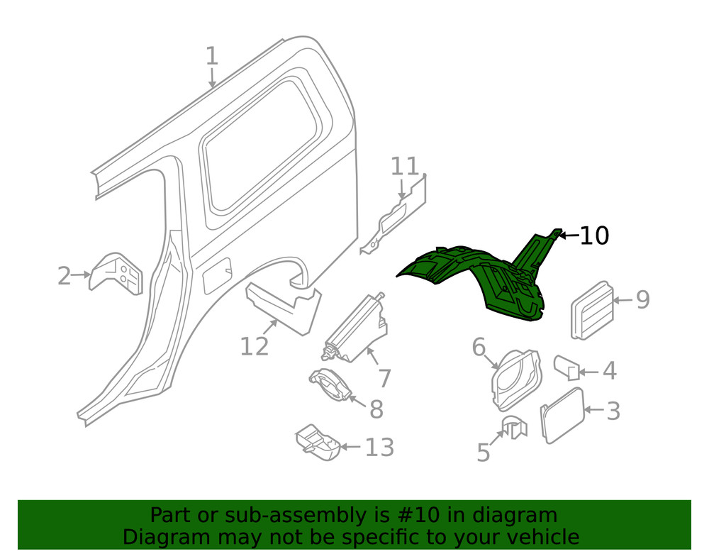 Genuine Nissan Quarter Panel Splash Shield 76766-EA400
