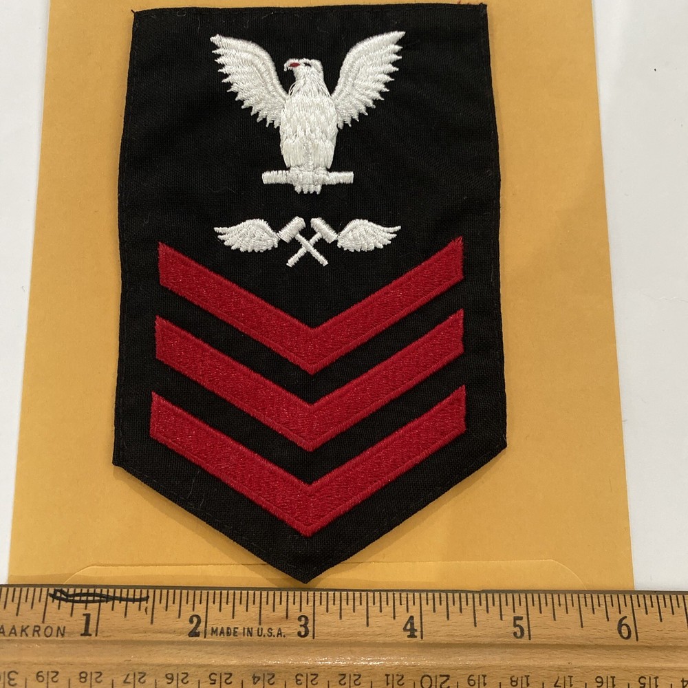 NAVY RATING PATCH AVIATION STRUCTURAL MECHANIC PO1 E-6 (AM) WINTER WORKING BLUES