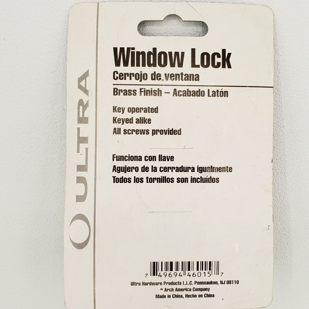 ULTRA Keyed Sash Window Lock Bright Brass Finish
