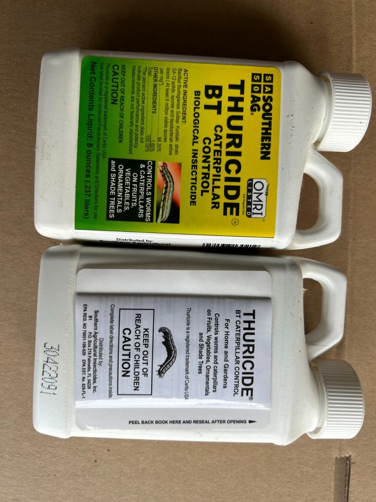 Caterpiller Control- Thuricide BT- 8ounce-3 bottles