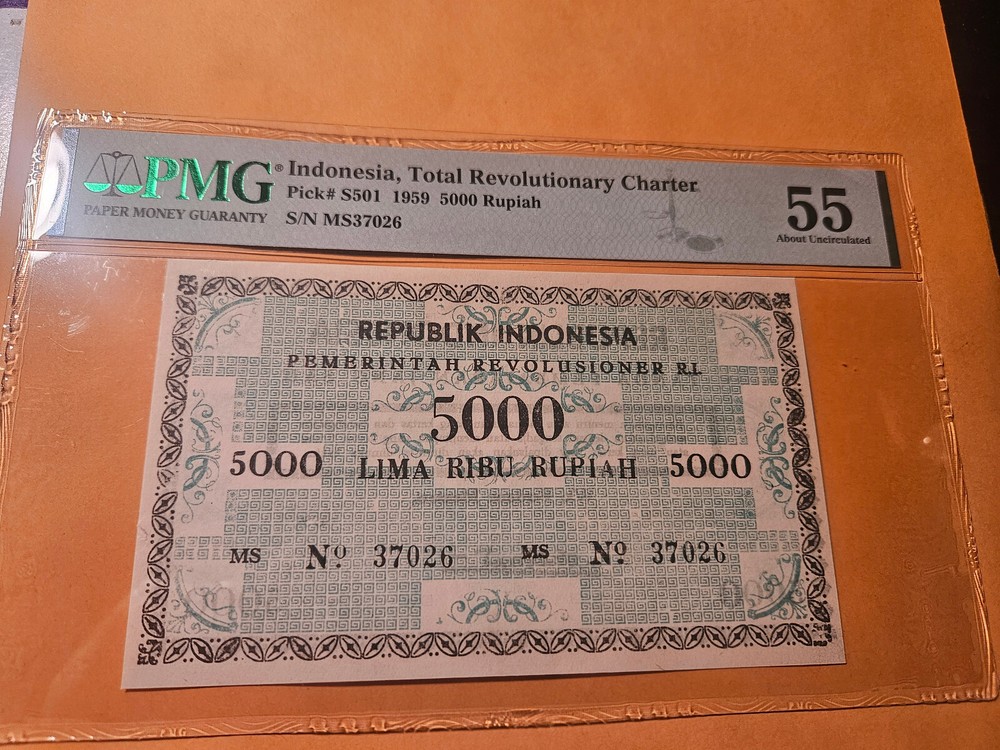 Indonesia Banknote PMG UNC rare this nice