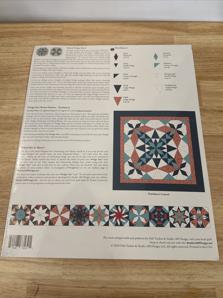 Wedge Star Ruler- Deb Tucker Studio 180