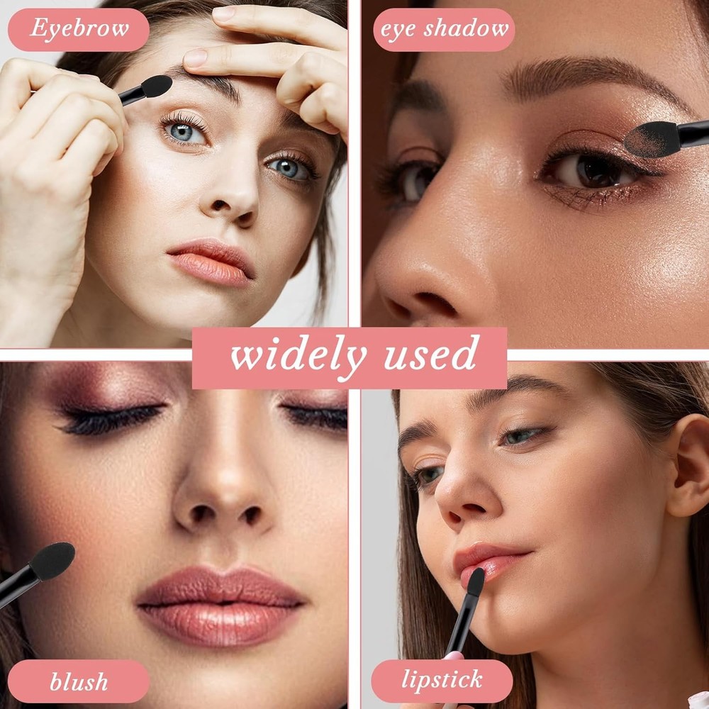 50 Pcs Disposable Double Head Eyeshadow Sponge Brushes Eyeshadow Applicators Dua