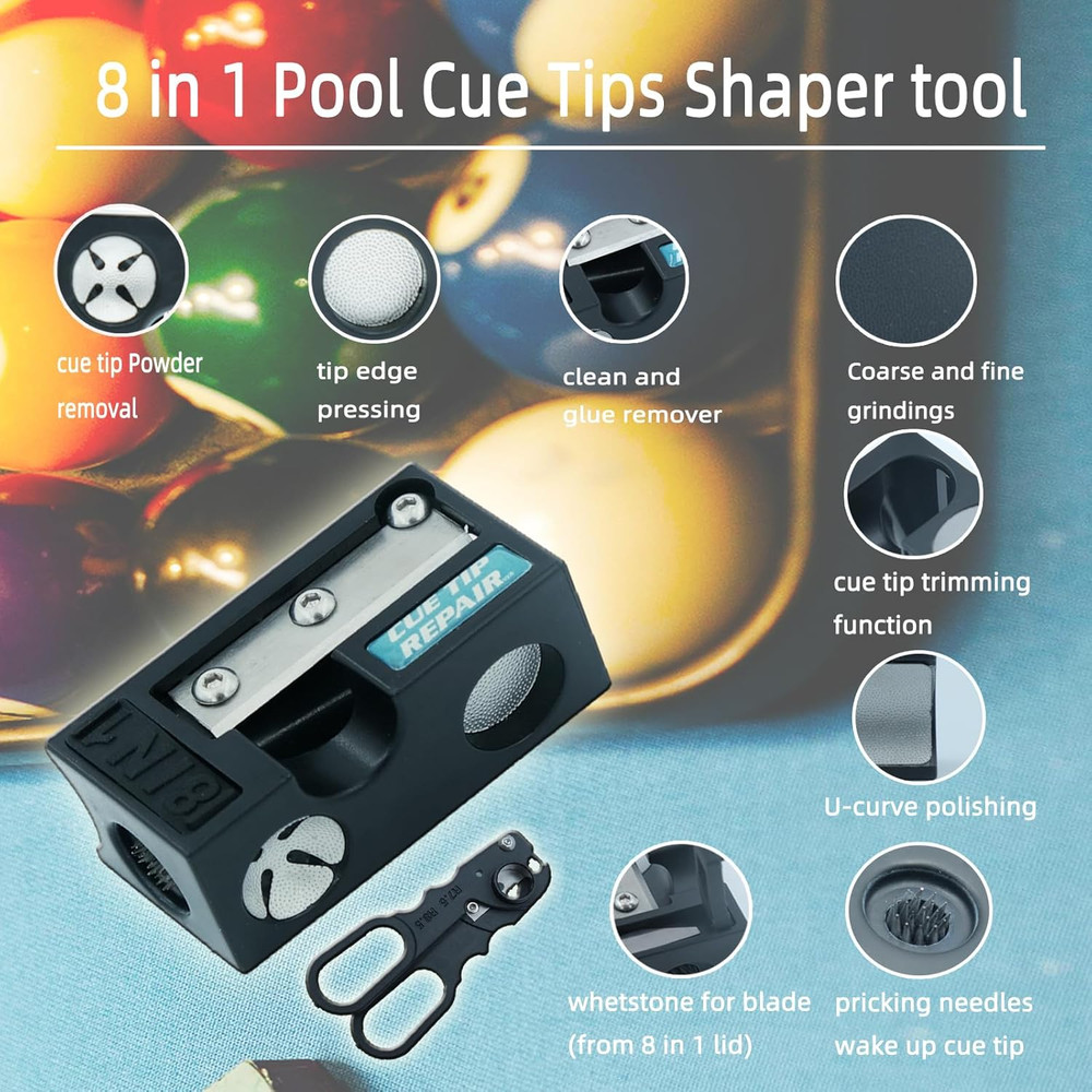 38PCS Pool Cue Tips Replacement Kit, 13Mm Pool Stick Tips Replacement Kit Billia