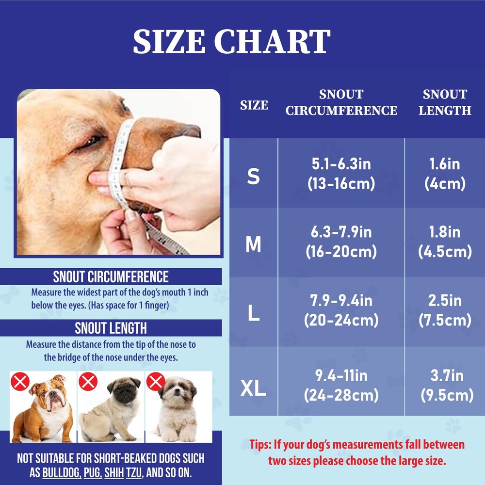 Extra Large Dog Muzzle Air Mesh Big Dog Muzzle | Suitable for Small, Medium ...