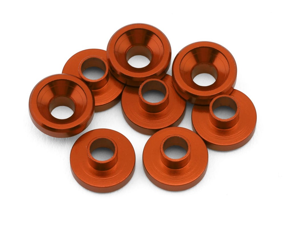 Reefs RC Aluminum Countersunk Servo Washers (Orange) (8) [SEHREEFS154]