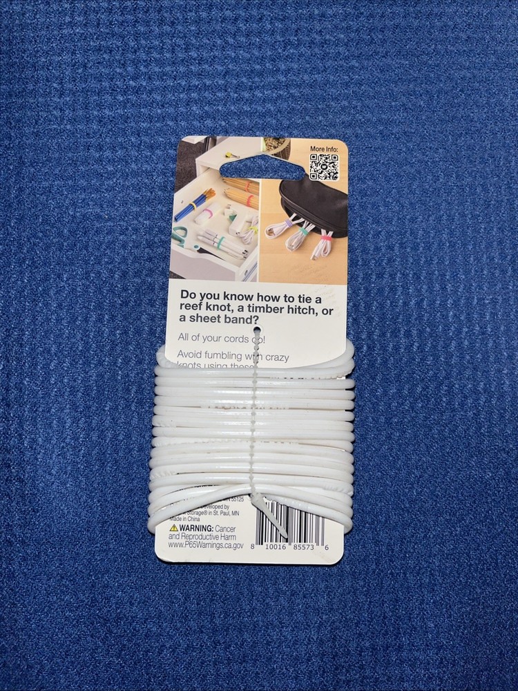 Wrap-It Storage Silicone Bands 16 Pack Reusable Cable Ties White