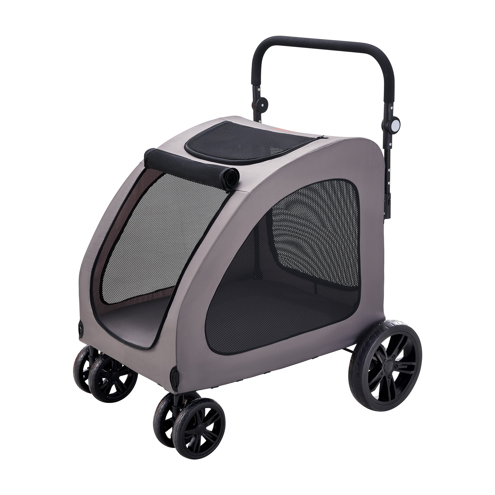 Pet Stroller 4-Wheels Dog Stroller Carrier 160lbs Weight Capacity Portable
