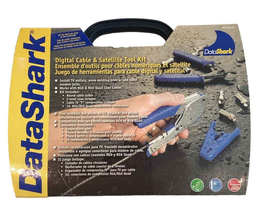 Datashark PA70019 Digital Cable and Satellite Cutter Compression Crimp Tool Kit