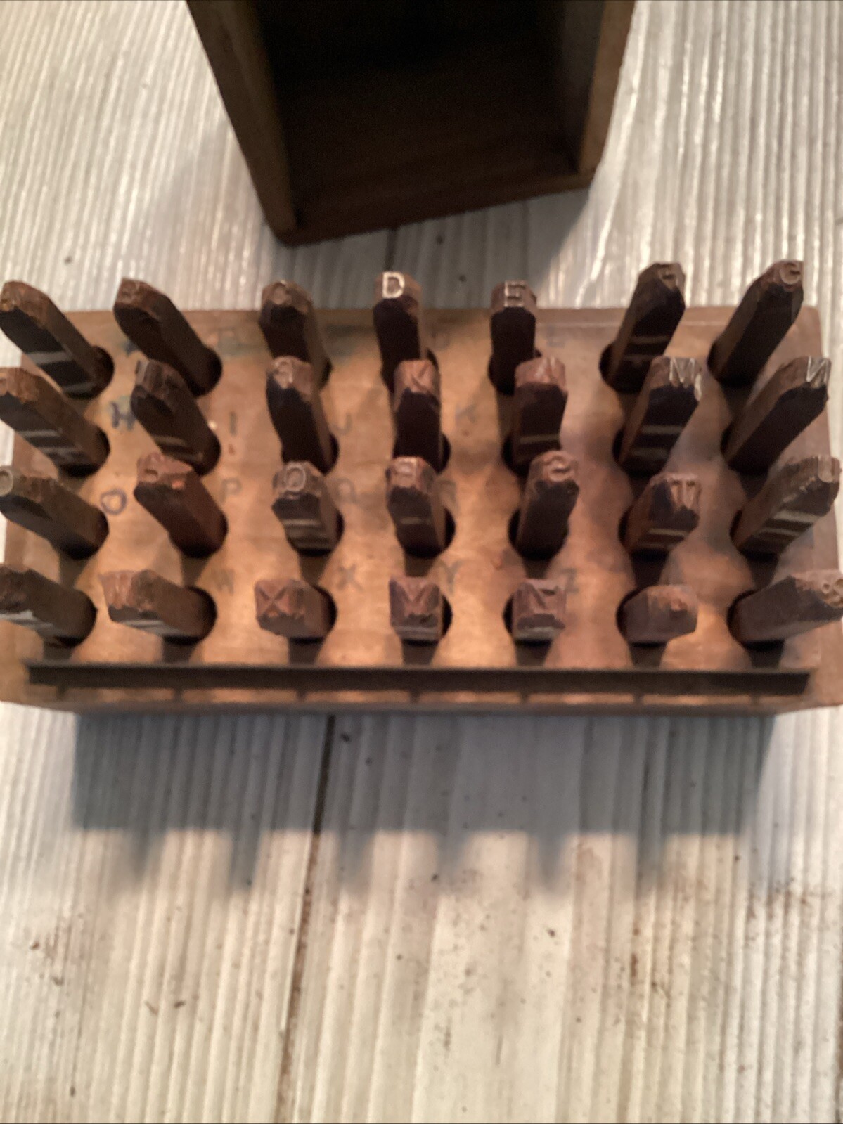 VTG Box Of Machinists Steel Letters. Set Of 28