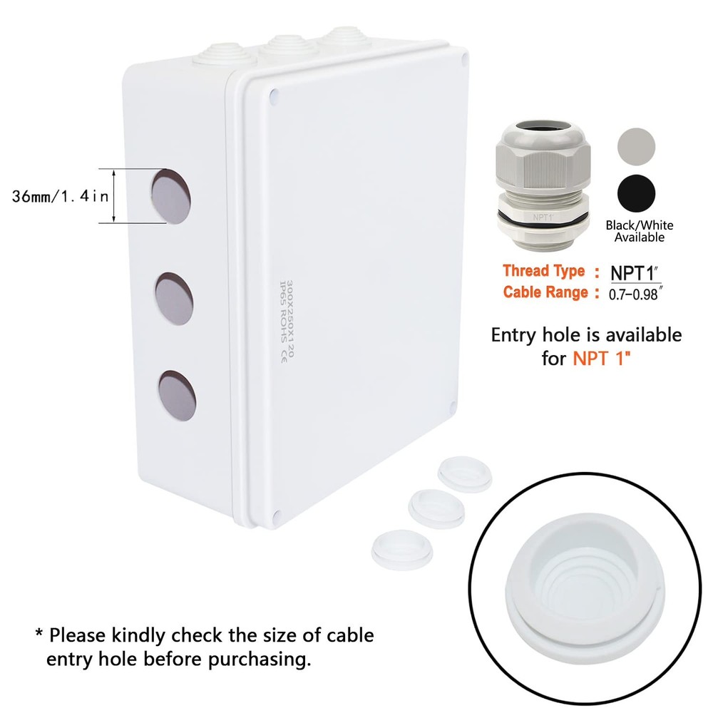 ABS Plastic Dustproof Waterproof IP65 Junction Box Universal Electrical Proje...