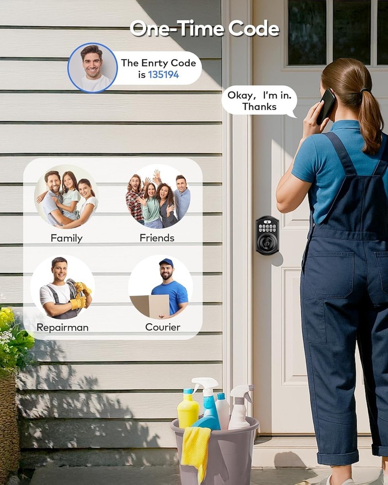 TE003 Keyless Entry Keypad Door Lock W/ Handle Electronic Digital Smart Locks