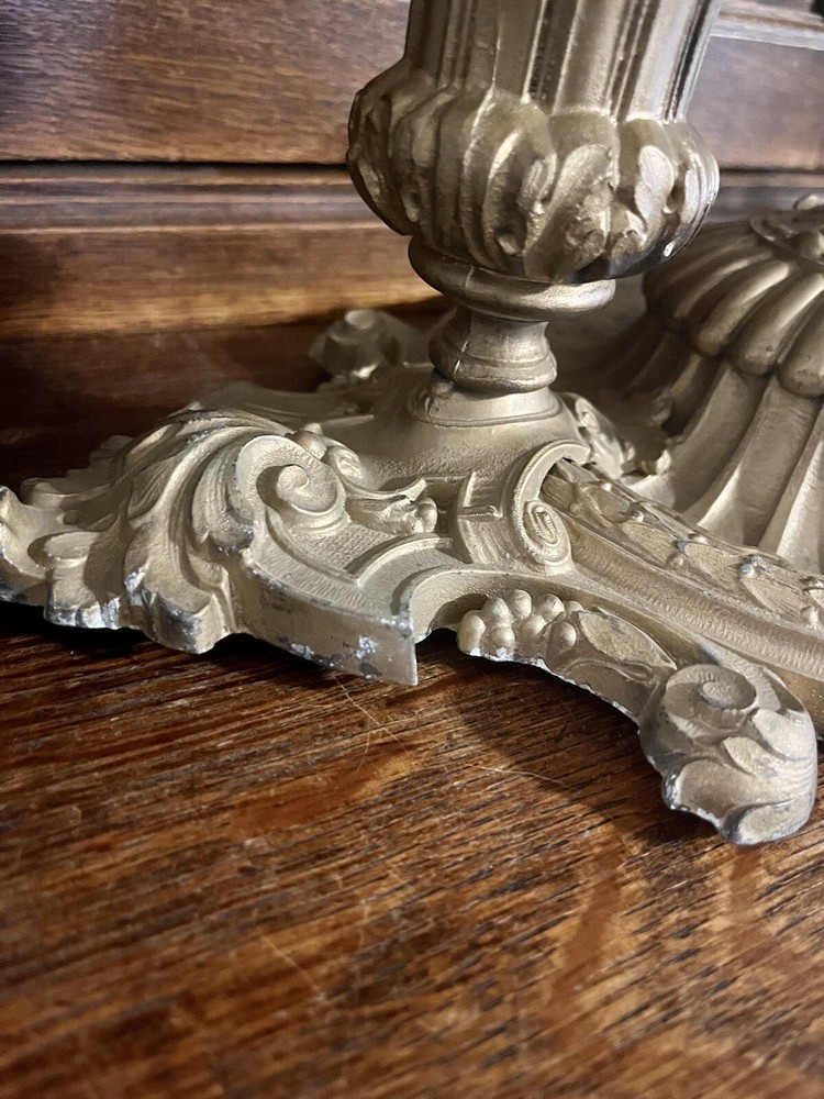 Antique Cast Iron Gilded Light Fixture Flush Mount Ceiling