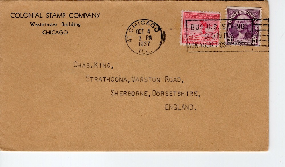 COLONIAL STAMP CO, CHICAGO 1937   FDC7872