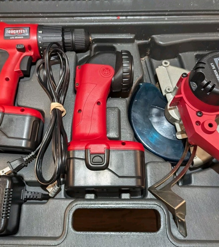Handy Toughtest 14.4 Volt Tool Set - Drill, Flashlight, Circular Saw - Tested