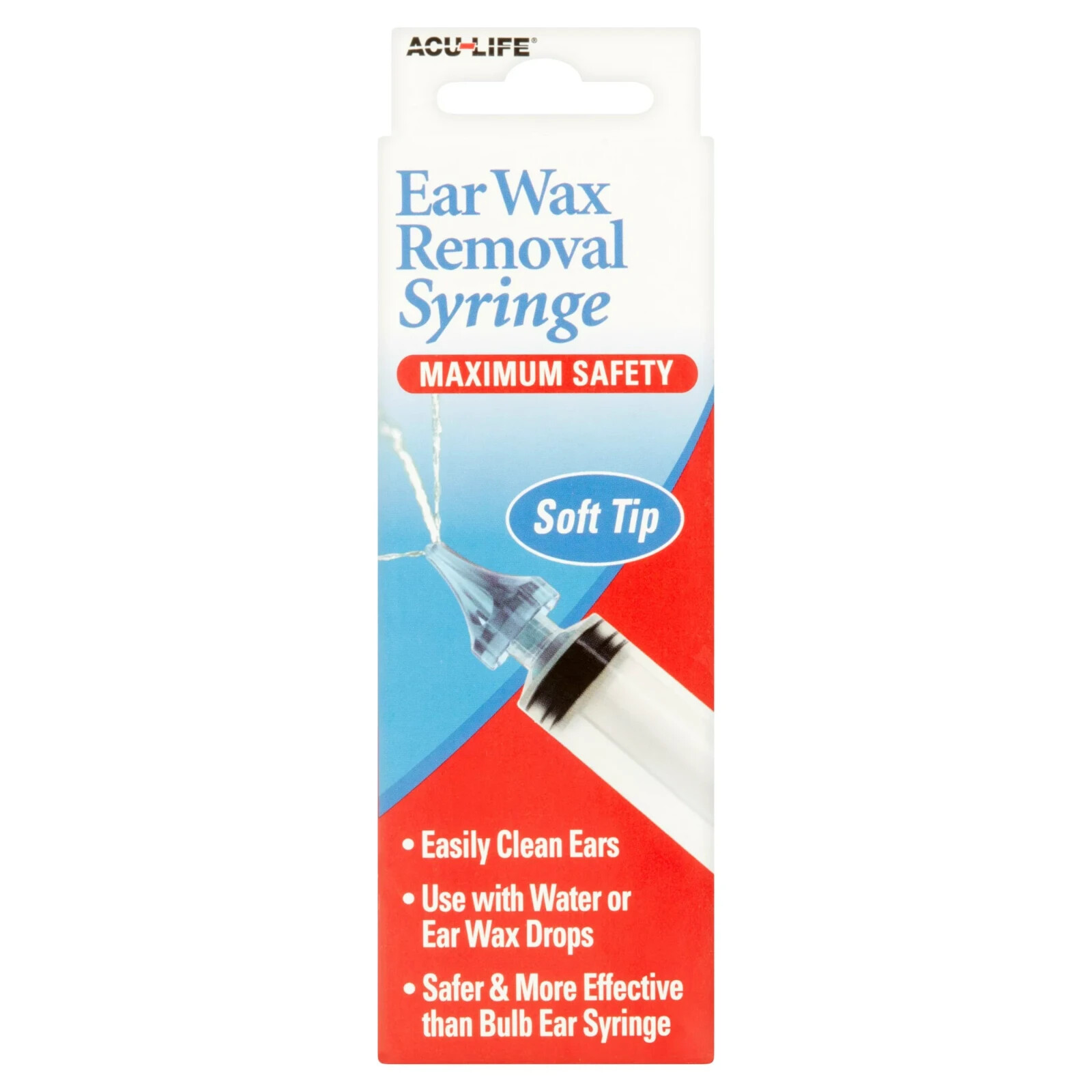 ACULIFE Ear Wax Removal Syringe 20 ml Syringe Tri Stream Soft Tip
