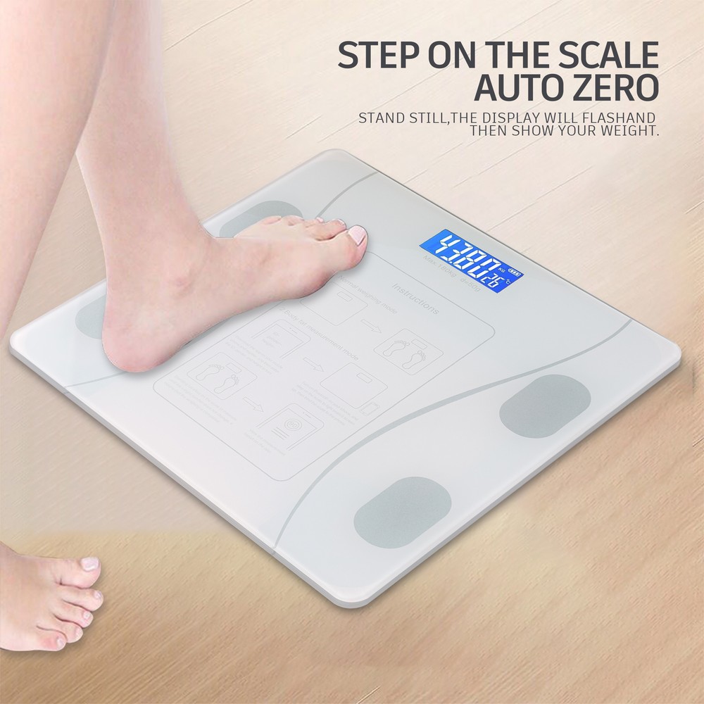 Digital Bathroom Scale for BMI Highly Accurate Smart Bluetooth Scale LCD Display