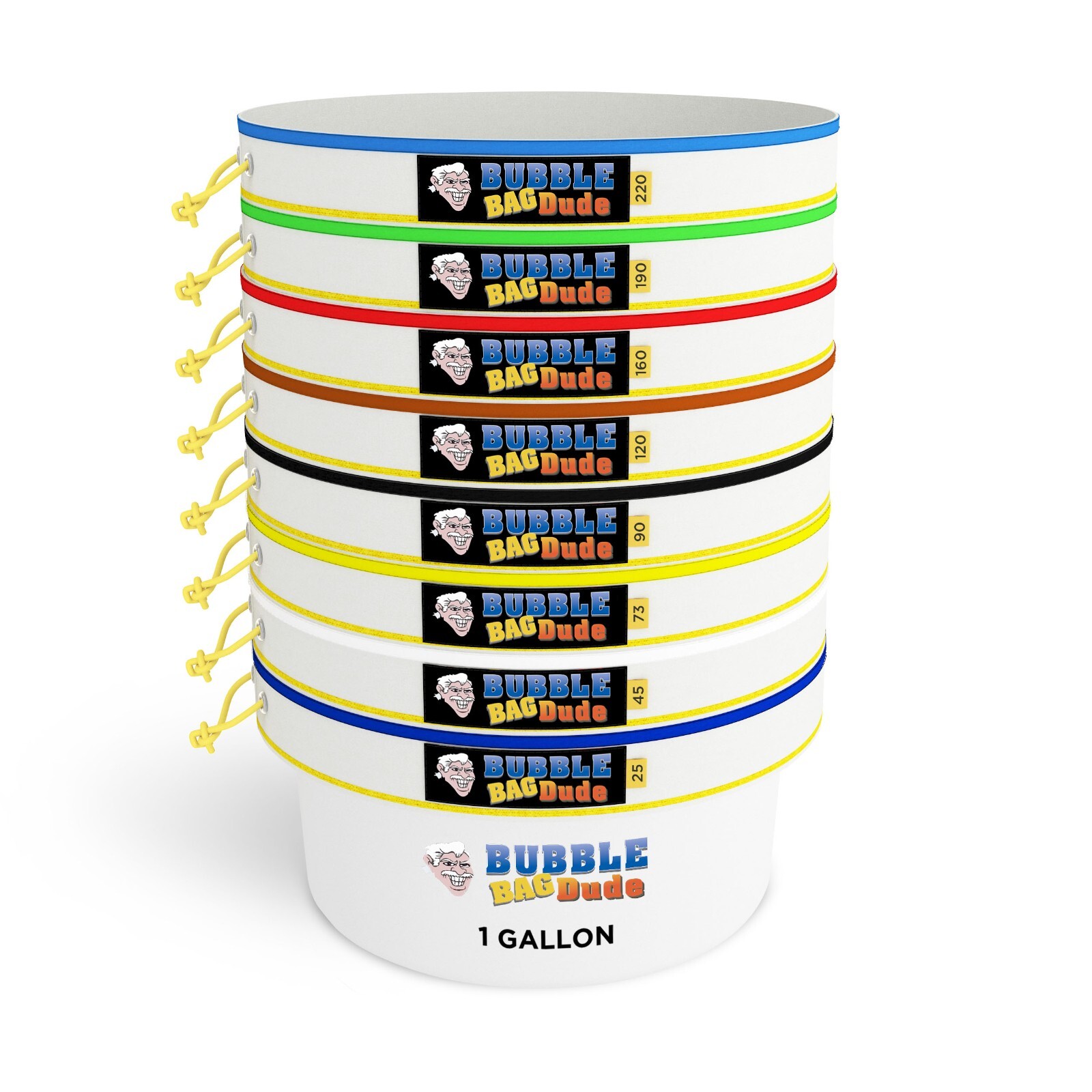 Bubble Bag BUBBLEBAGDUDE 1 GAL - 8 Bag Kit All Mesh Bubble Hash Bags Extractor