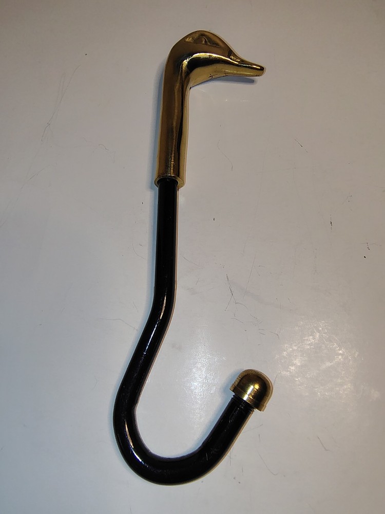 Brass Goose/Mallard Duck Fireplace Damper Pull Hook Hanger