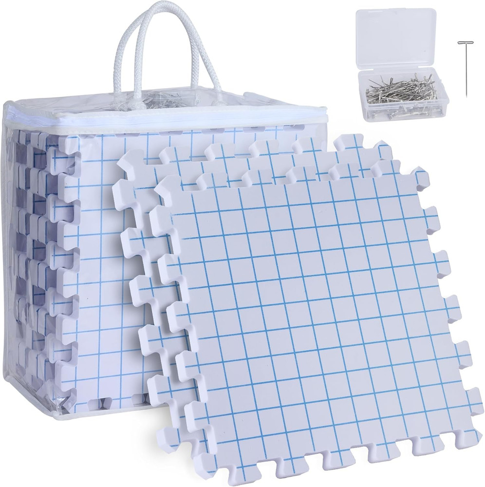 9 Pack Blocking Mats for Knitting & Crochet Project, Extra Thick Knitting Blocki