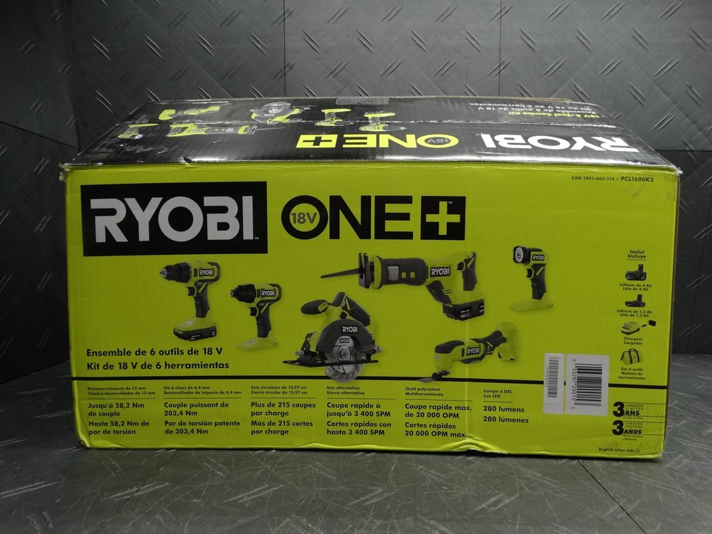 RYOBI ONE+ 18V Cordless 6-Tool Combo Kit