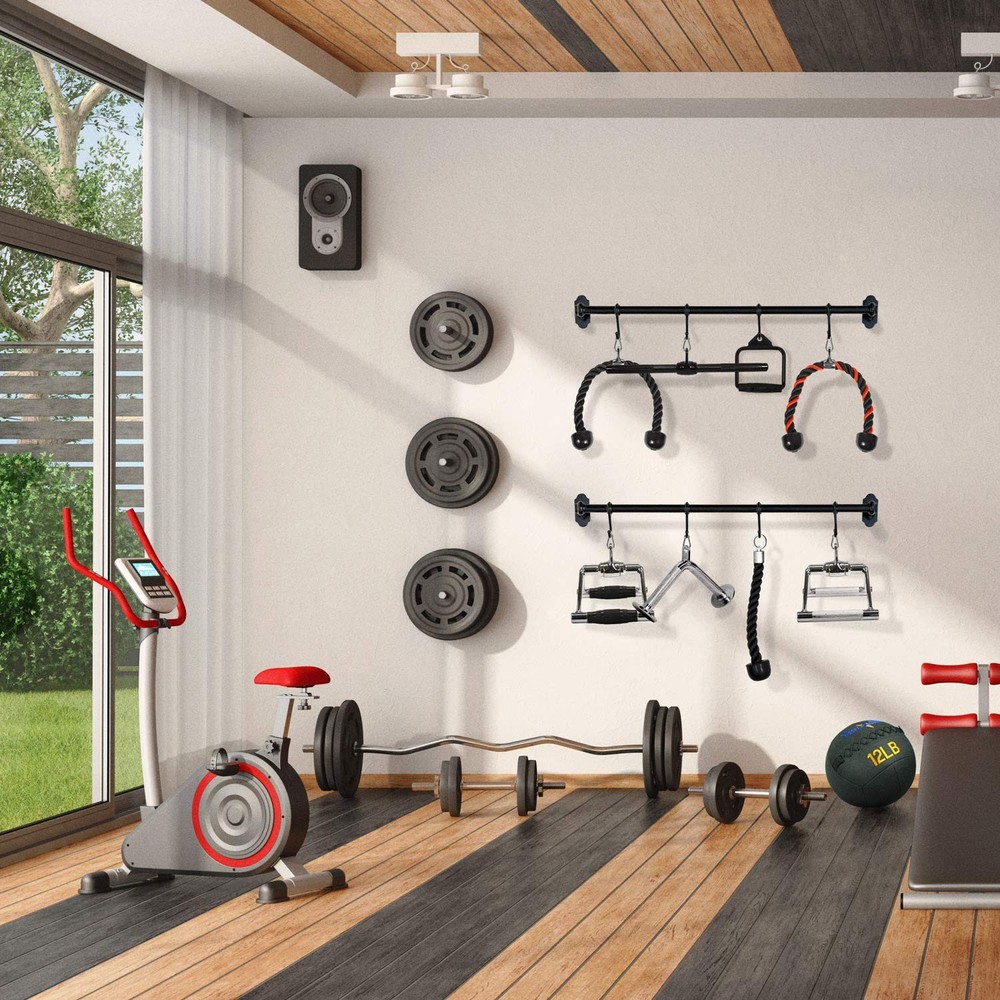 Double D Row Handle Cable Attachment for Weight Workout, Cable Machin