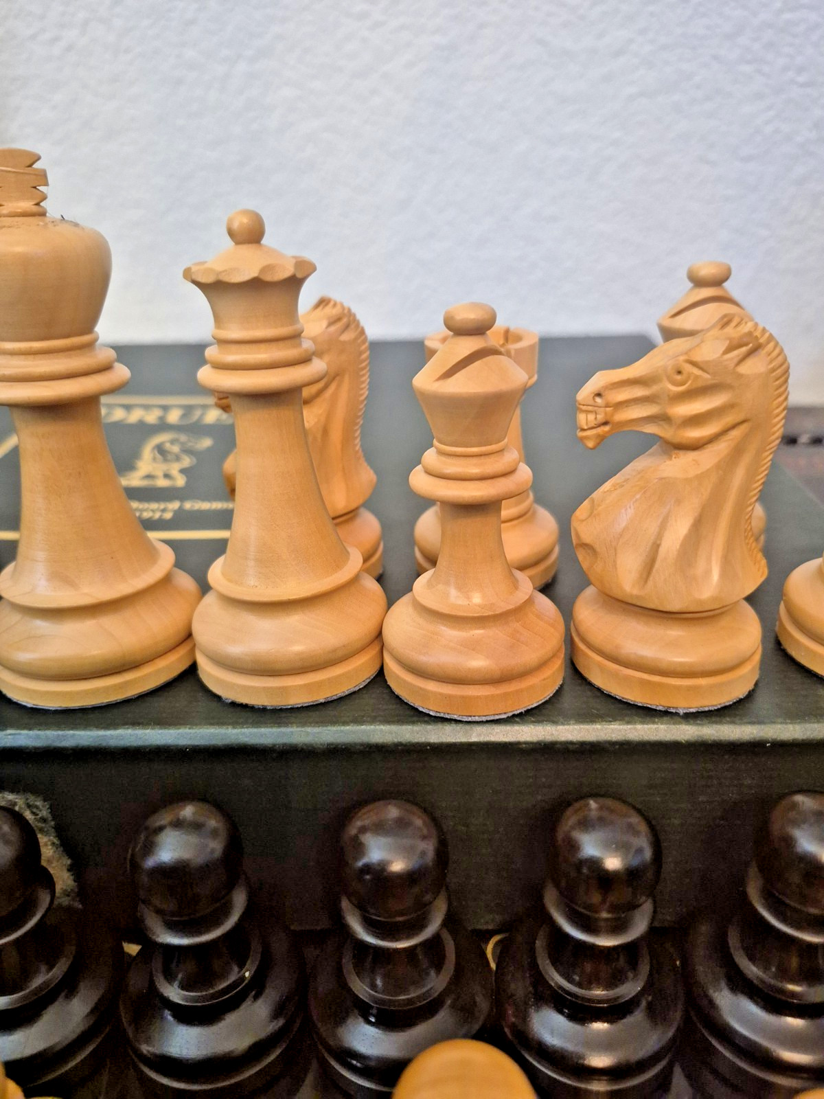 Drueke Luxury Box Wood Ebony Staunton Chess Set 4" King Players Choice? Weighted
