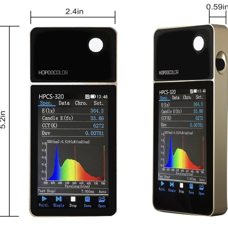 HPCS-320 PORTABLE ILLUMINANCE LIGHT METER ANALYZER LUXMETER SPECTROMETER TOUCH