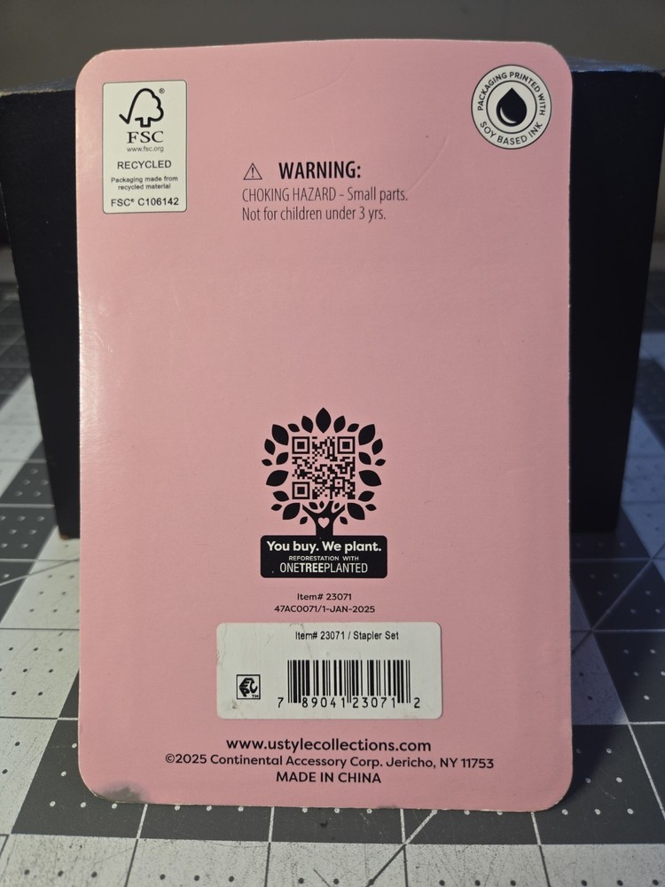 Ustyle Pink Mini Stapler With 1000 Staples Unopened Package