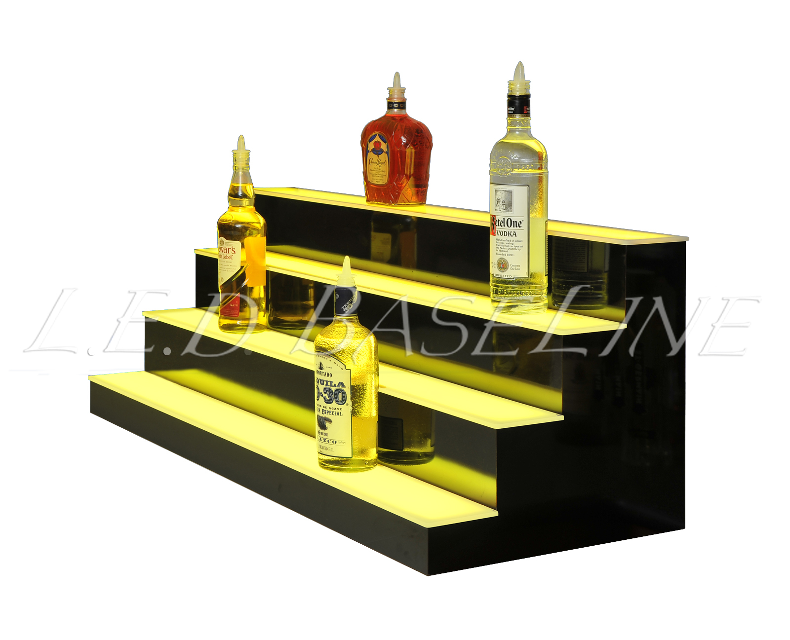 56" 4 Step Shelving Glass Liquor Bottle Display