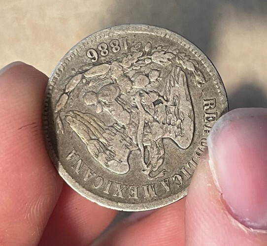 Mexico - 1886 MoM Silver 25 Centavos - Popular