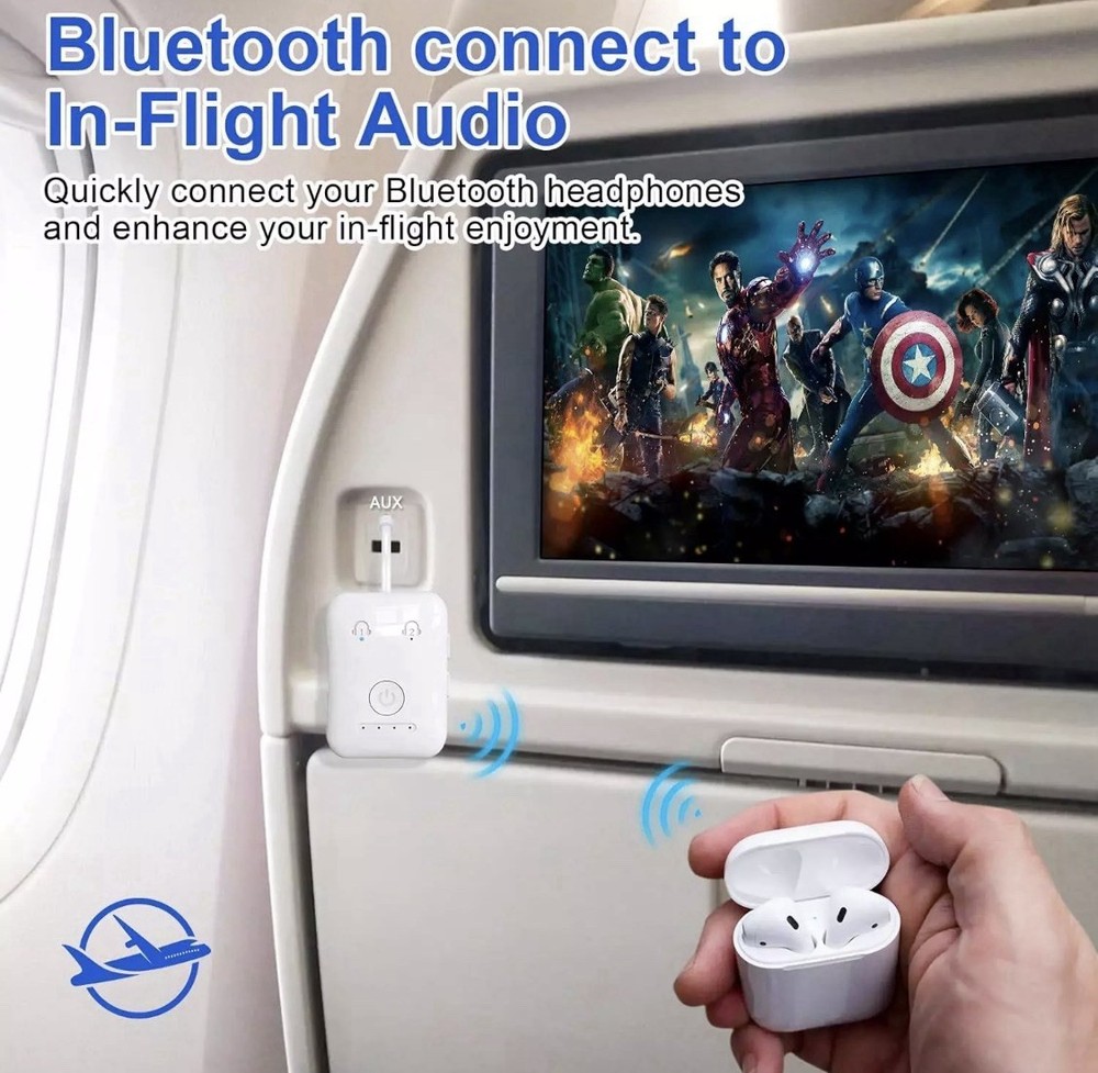 Premium Bluetooth 5.4 Transmitter, Airplane Bluetooth Adapter, Supports 2 Airpod