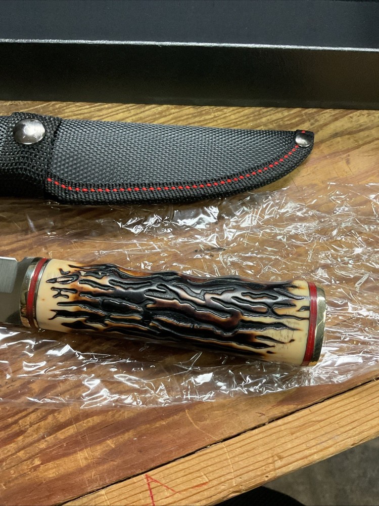 Fixed Blade Knife With Imitation Bone Handle