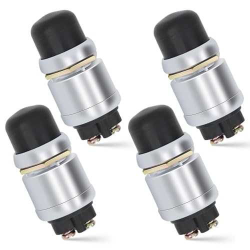 Engine Start Push Button Momentary Start Switch, 12V 50A Waterproof 4 PCS