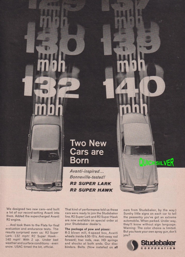 Studebaker Lark Print AD VINTAGE - You Choose