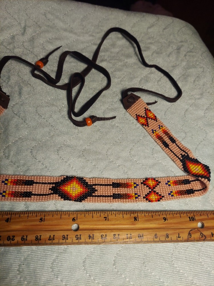 Handmade Beaded Hatband, Pink Arrow