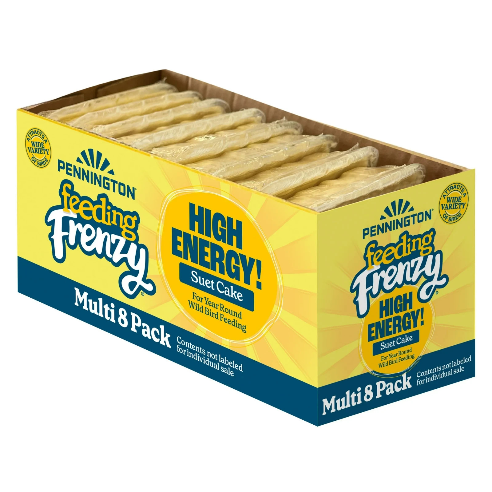 High Energy Suet Cake for Wild Birds Year-Round Feeding 8 Pack of 11.75 oz Cakes