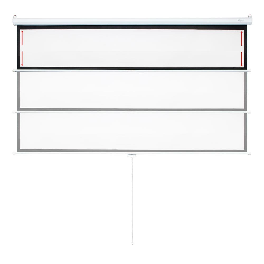 100" 4:3 Projector Screen Pull Down Home HD 4K 3D Movie Conference Projection