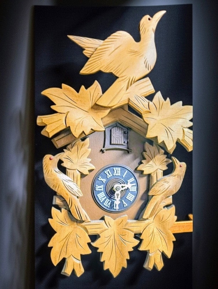Vintage Antique Germany Black Forest Strike,Cuckoo Clock, 2 Weights Driven clock