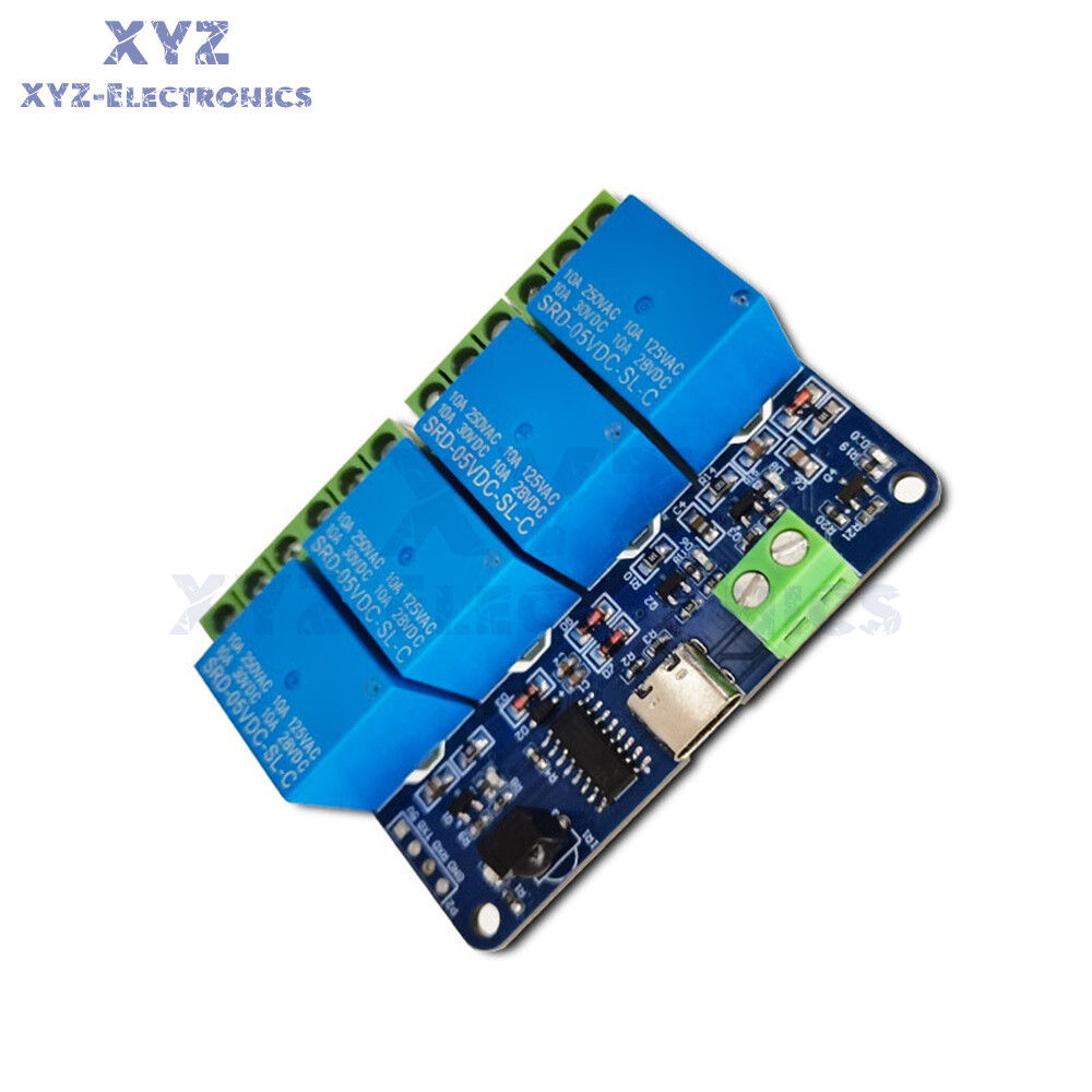 DC5V 4way Infrared Wireless Remote Control WiFi Relay Module Self-locking Type-C