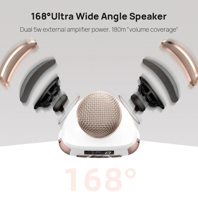 MEINIAO Karaoke Microphone Bluetooth with Digital Screen Handheld Portable NEW