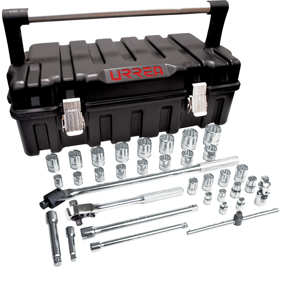 Urrea 5254P34 12 Point Socket Set With Accessories 35 Pieces