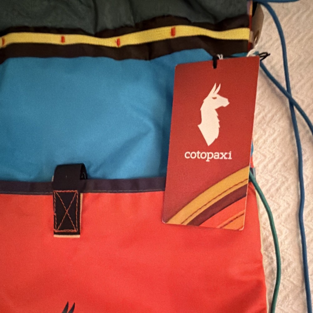 Cotopaxi Multicolor Nylon Drawstring Daypack Lightweight Hiking Camping