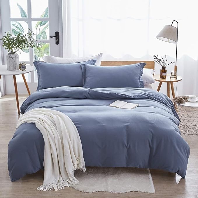 Duvet Cover Microfiber 3 Piece Set - KING - Dreaming Wapiti - HAZE BLUE