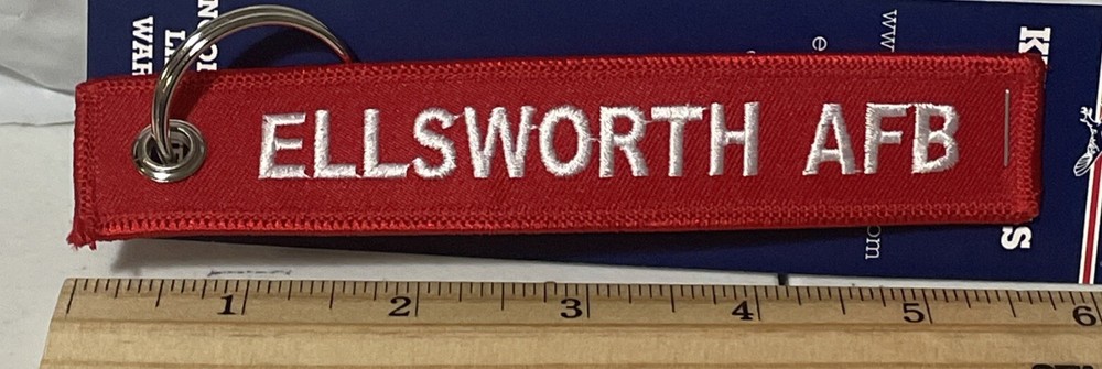 Keychain- Ellsworth Air Force Base, SD Red Keychain - New