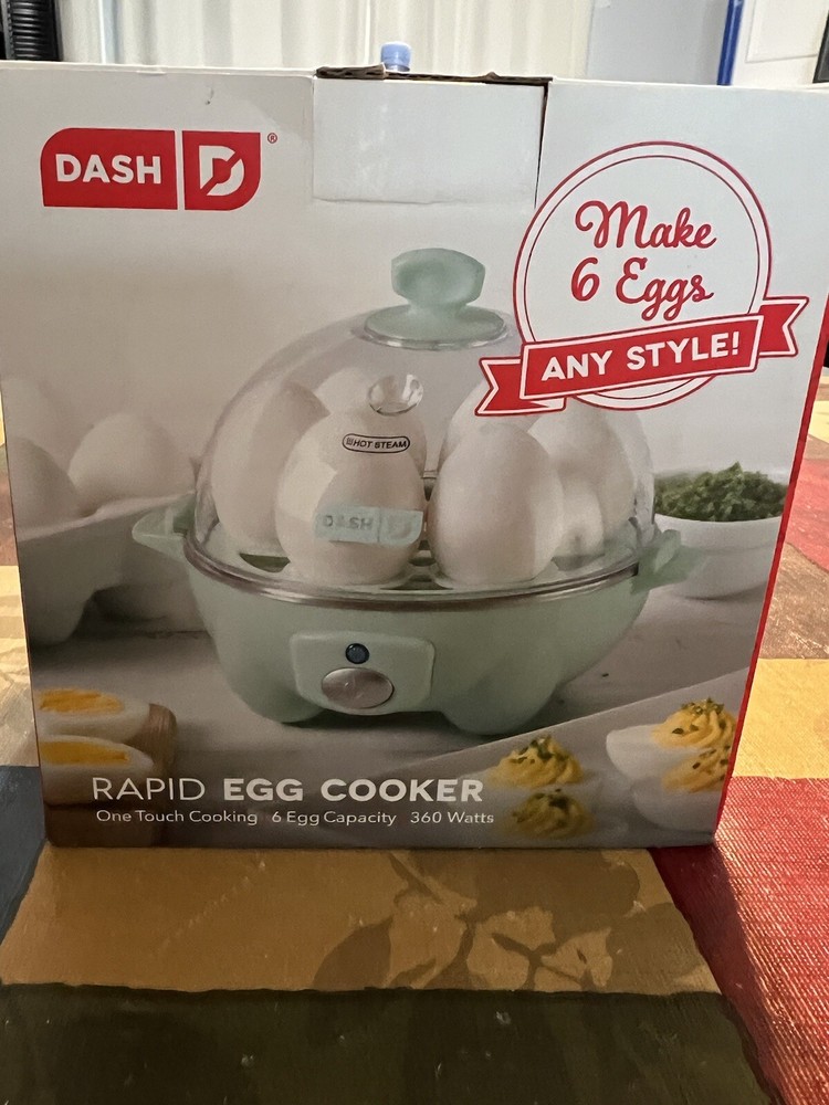 Dash Rapid 6 Egg Cooker Light Blue Make Breakfast Fast Poached Boiled Deviled