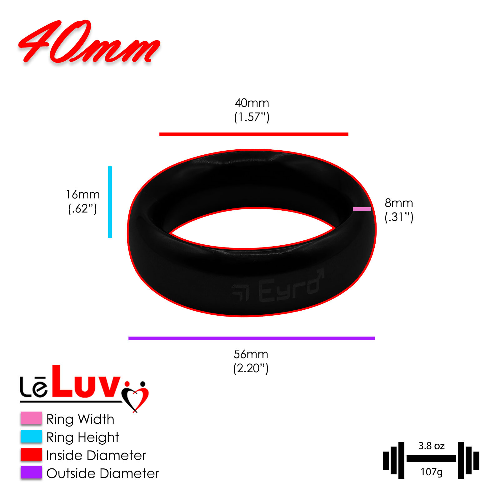 LeLuv Stainless Steel Donut Cock Ring - 22mm-64mm Inner Diameter Options