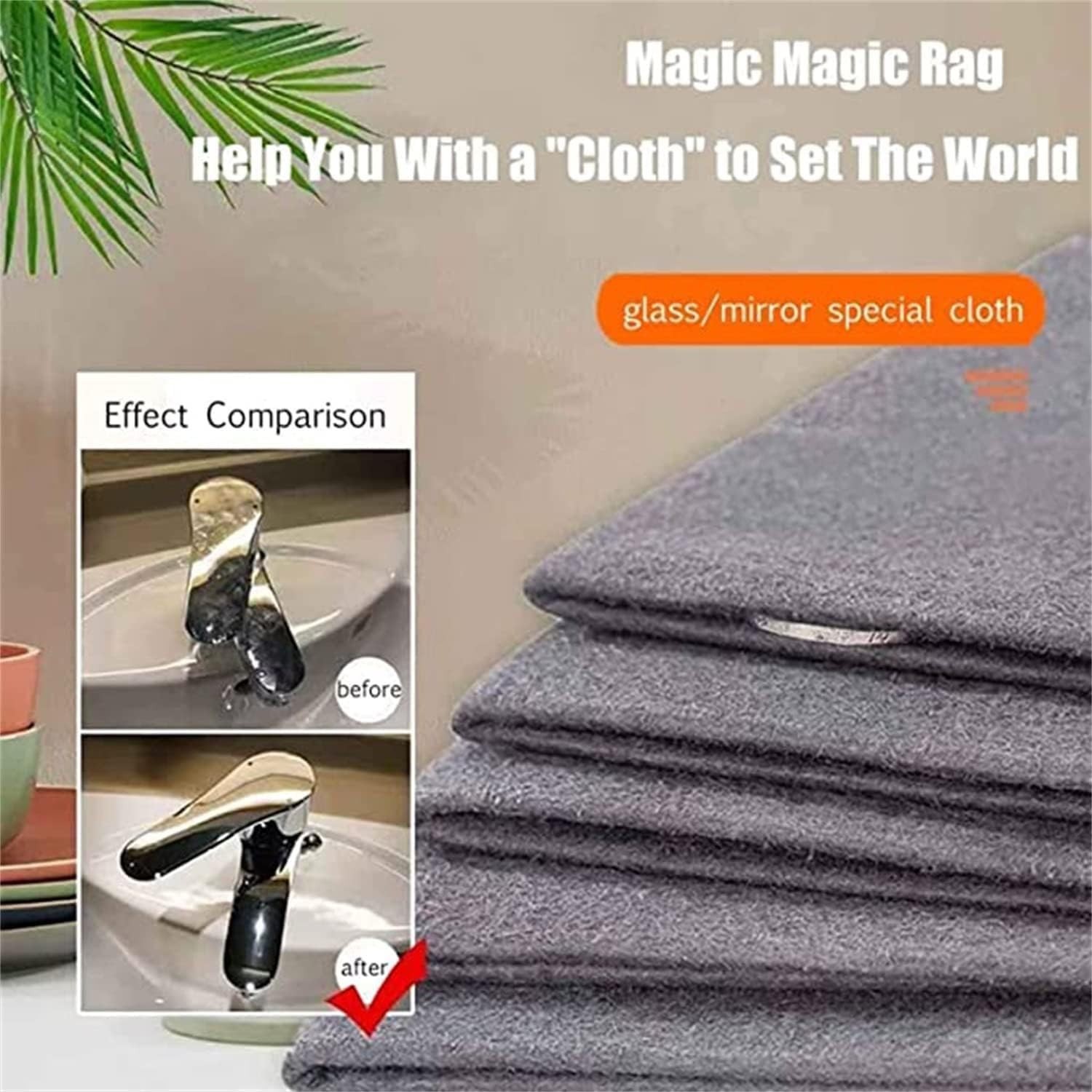 10-Count Magic Cleaning Cloth: Reusable Thickened Streak-Free Microfiber cloths