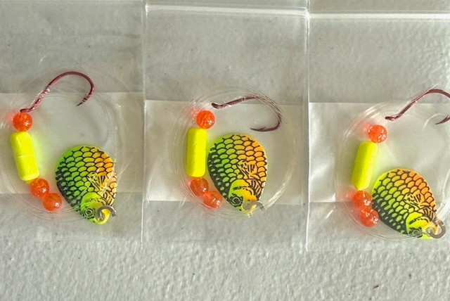 SUZIES SPINNERS-Walleye Crawler Harness 30 Pack 1 Hook Floater #3 Colorado Blade